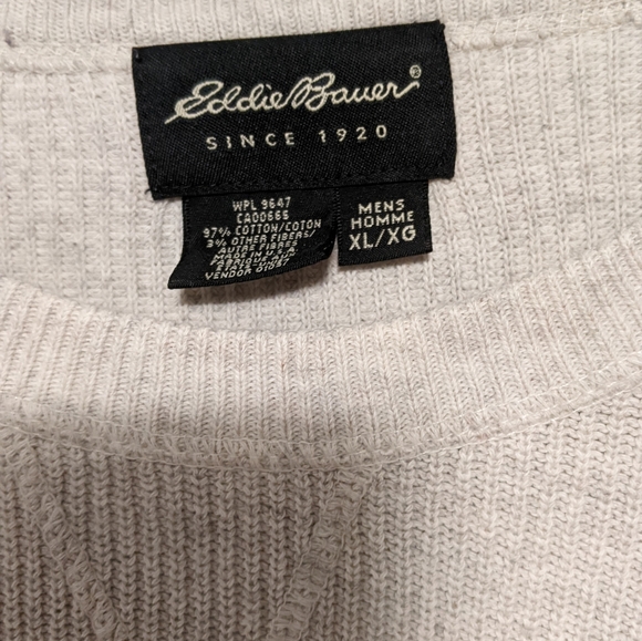 White XL Eddie Bauer sweater - Picture 2 of 2